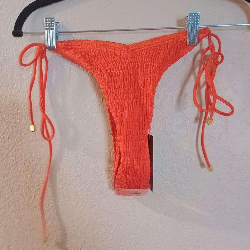 South Beach Orange Sz 10 String Bikini Thong Bottoms NWT